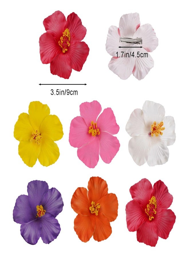 yeabwps 6 Pcs Hawaiian Flower Hair Clips for Women Plumeria Hibiscus Hair Clip Artificial Flower Clips 3.5 Inch Floral Hair Barrettes for Summer Vacation Beach Party Girls Holiday Gifts - Image 2